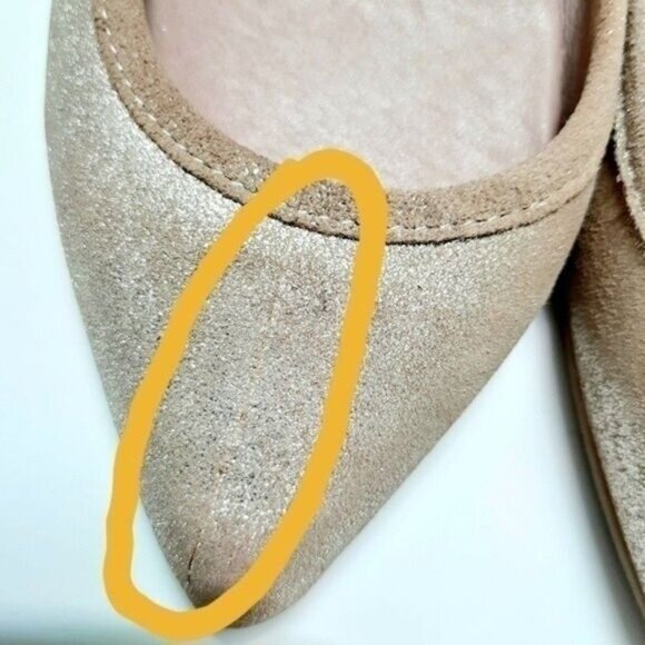 JOIE Temple Gold Metallic Pointed Toe Ankle Strap Flats Sz US 6 EUR 36 - Picture 12 of 13